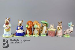 Three Royal Doulton Bunnykins and Five Beatrix Potter Models