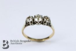 18ct Yellow Gold and Platinum Diamond Ring