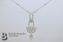 Stunning Diamond and Pearl Necklace