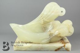 M. Mikeilis Marbles Celadon Green Hardstone Carving