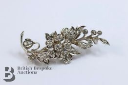 Diamond Floral Brooch