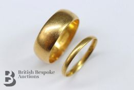 Two 22ct Wedding Bands