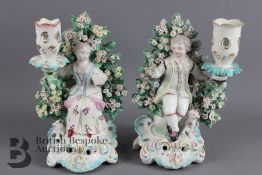 Pair of 19th Century Derby Candlesticks