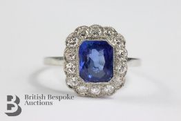 Natural 2.2ct Burmese Sapphire and Diamond Ring