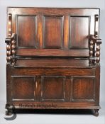 Early 20th Century Oak Monks Bench