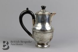 Silver Coffee Pot and Silver Plate