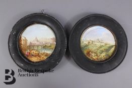 Two Royal Worcester Scenic Plaques