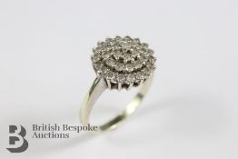 9ct White Gold Diamond Cluster Ring