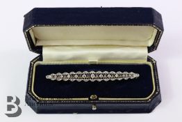 Yellow and White Gold Diamond Bar Brooch