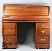 19th Century Mahogany Roll Top Desk