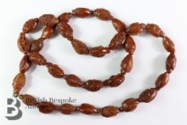 Antique Chinese Carved Bead Necklace