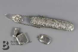 Victorian Silver Chatelaine Glasses Holder