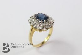 3ct Midnight Blue Sapphire and Diamond Ring