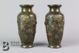 Pair of Japanese Bronze Vases
