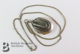 Victorian Silver Oval Locket and Chain
