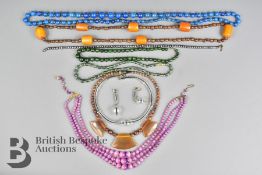 Bag of Beaded Necklaces and Beads