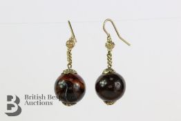 Pair of Banded Agate Earrings