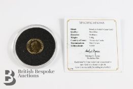 Tristan da Cunha one crown, approx 1 gms, commemorating the Queen Elizabeth 90th birthday coin.