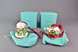 Two Tiffany & Co 'Tiffany Holiday' Christmas Decorations