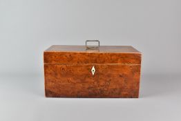 English 19th Century Burr Yew Tea Caddy