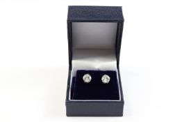 Pair of 14ct White Gold Diamond Stud Earrings