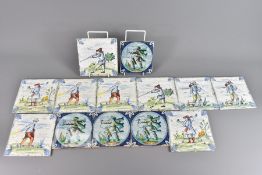 Quantity of 20th Century Blue and White Tiles