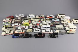 Box of 50 Diecast Ambulances and Police Cars