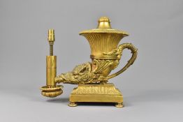 Regency Ormolu Rhyton Oil Lamp