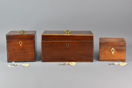 Mahogany and Rosewood Tea Caddy