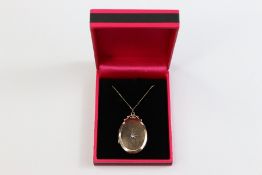 9ct Yellow Gold and Diamond Photo Locket on Gold Chain