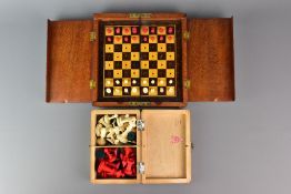 Edwardian Bone Travelling Chess Set