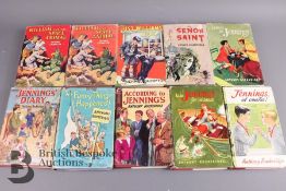 10 First Edition Jennings, Just William and The Saint Books in Dust Jackets