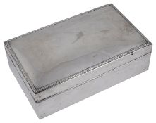 A large Edward VII silver table cigar box