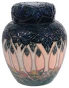 A modern Moorcroft pottery 'Cluny' pattern ginger jar and cover