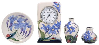 Moorcroft pottery 'Fly Away Home' pattern mantle clock; others
