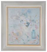 June Miles (Brit. b.1924) 'Still life in pastel colours',oil on canvas