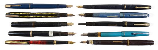 A large collection of fountain pens dating from early to mid 20th c