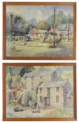 Dorothy Bradshaw (British b 1897) 'Farmyard scene' and another watercolour