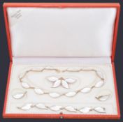 A suite of Norwegian David Anderson enamel leaf jewellery