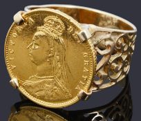 A Victorian half sovereign ring