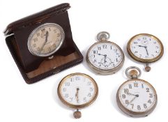 Five Goliath open faced pocket watches