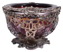 A Victorian pierced silver swing handled sugar basket