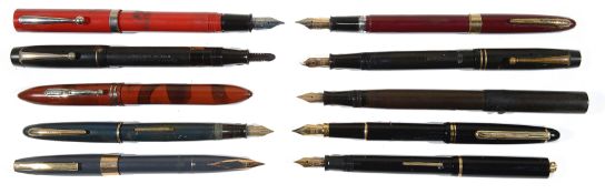 A large collection of fountain pens