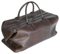 A Tanner Krolle stitched brown leather weekend bag