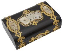 A Victorian coromandel playing card box