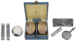A small collection of mostly early 20th century dressing table silver