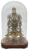 A Victorian brass skeleton clock