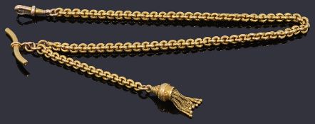 An attractive 15ct gold watch Albertina chain