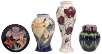 Four pieces of modern Moorcroft pottery