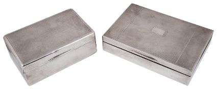 Two silver table cigarette boxes